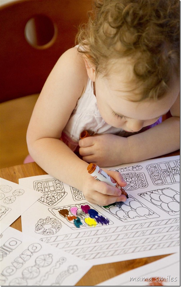 exploring color with Jan Brett coloring pages