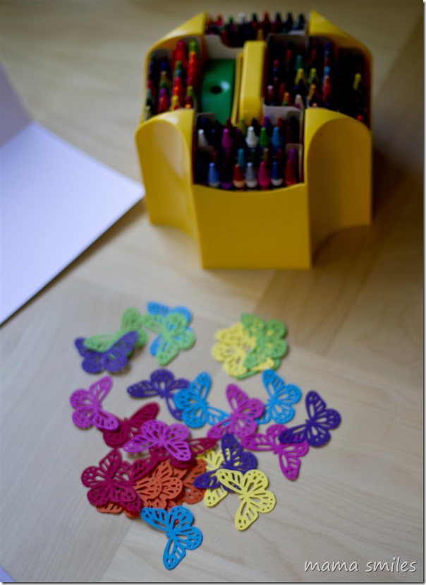 set up a thank you card making station for your kids