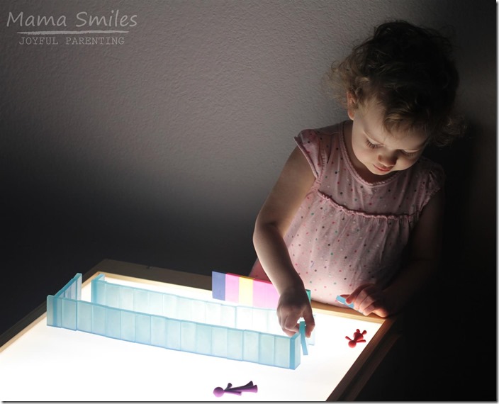 Light tables draw children in for quiet play and are particularly popular on dark stormy days. Find play ideas and ideas, benefits, and ways to make your own in this post.