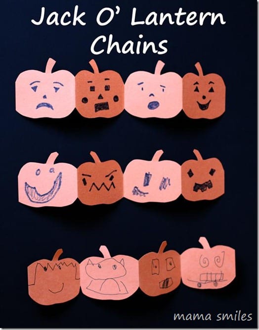 Jack O' Lantern Chain easy Halloween craft