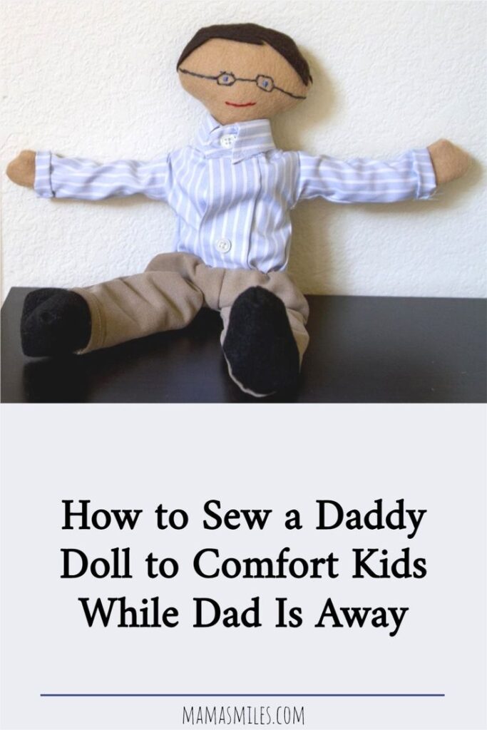 Take dad's old clothing and stitch together a simple daddy doll to comfort kids while dad is away. This is a great craft to make for toddlers and preschoolers.