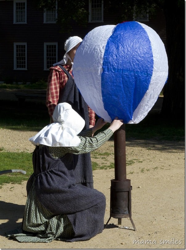 Living history for kids: watching a toy hot air balloon launch