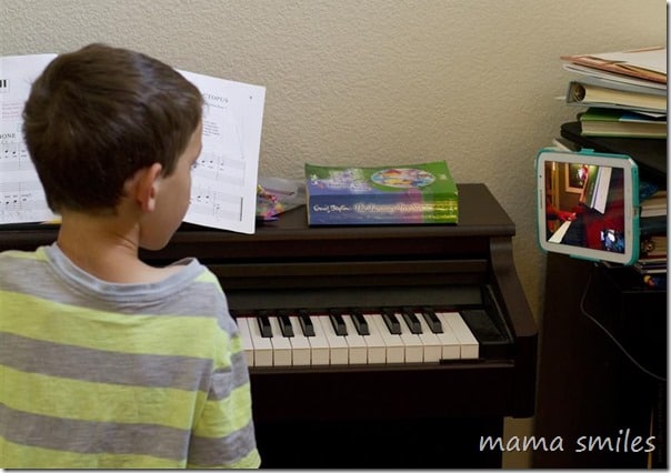 Internet piano lessons - learning piano from Grandma via Wifi
