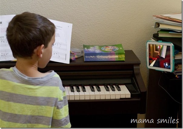 internet piano lessons with Grandma via WiFi