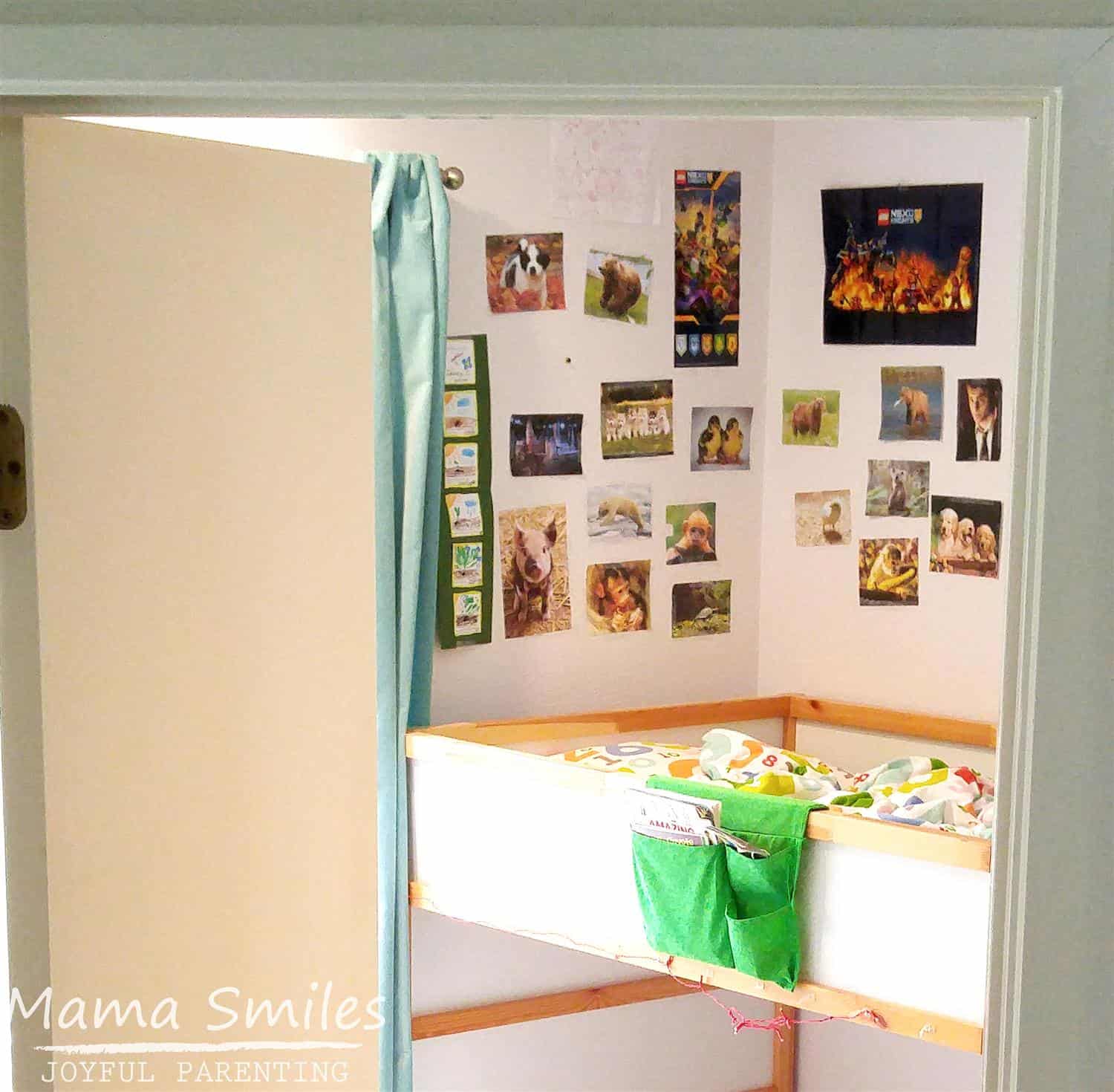 Kids loving being able to decorate their space to reflect their personalities! Check out this low-budget, small space living solution for creating individual spaces for kids