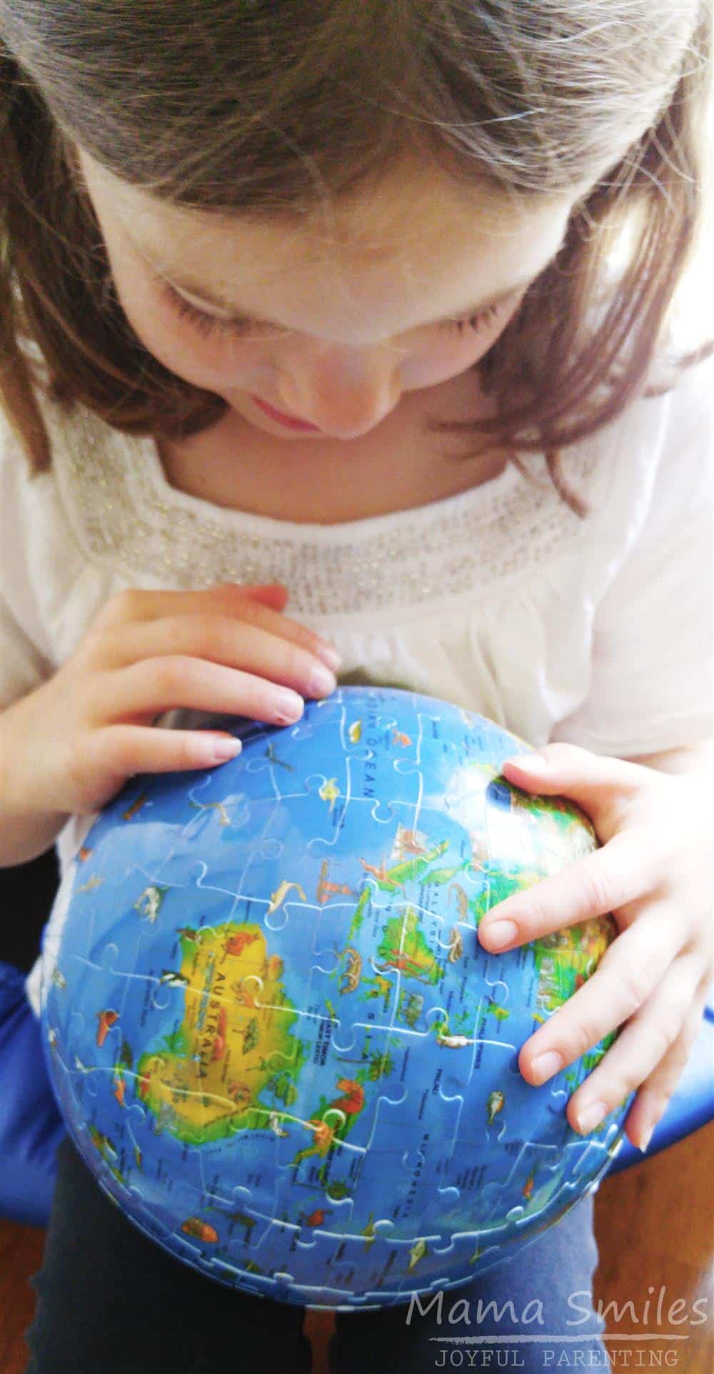 I'm always looking for new ways to connect my kids to all of the countries of the world. We were sent this puzzleball globe to review, and it is a fun way for kids to literally hold the world in their hands!