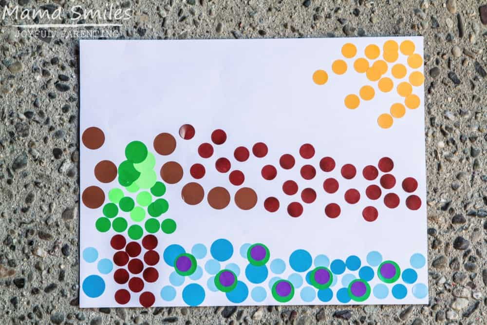 Sticker mosaic art - a great easy art activity for kids