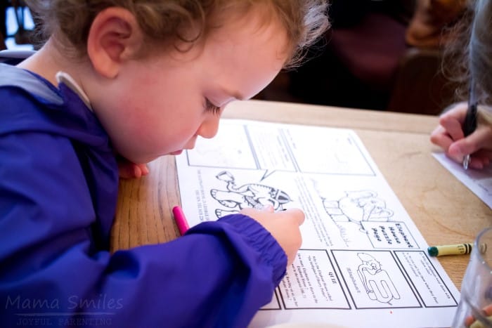 The Elephant Cafe lives up to its reputation with fun activity pages for kids.