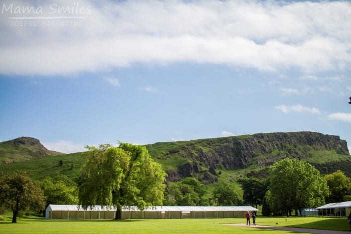 A view of Arthur's Seat from Holyrood Palace