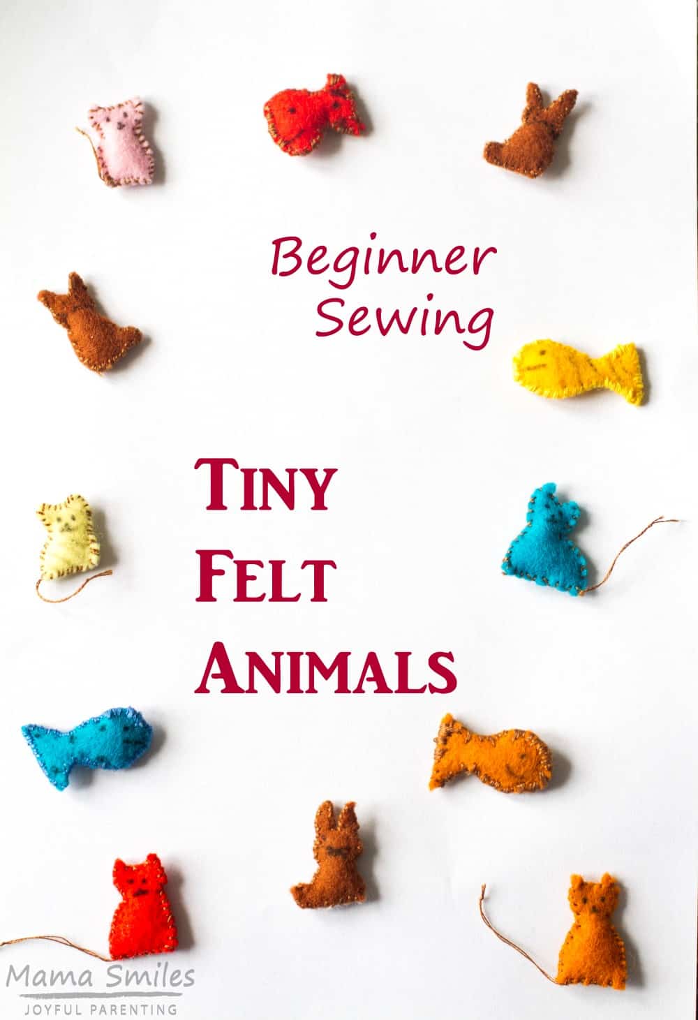 Get kids sewing with this tutorial for sewing adorable tiny felt animals