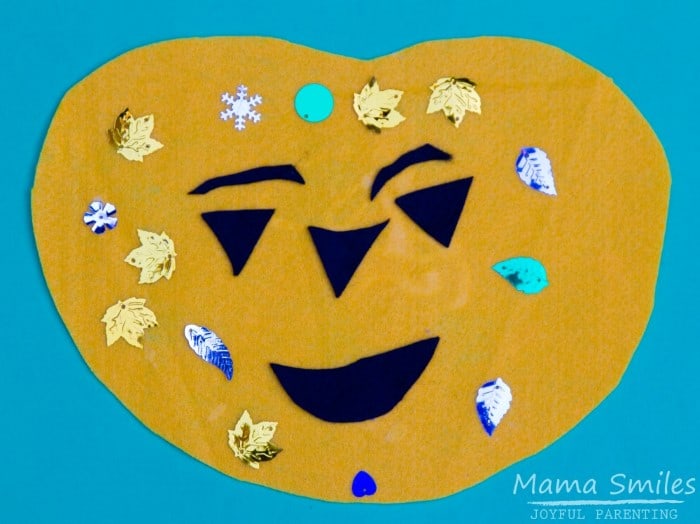 Teach kids all about emotions using felt pumpkin faces