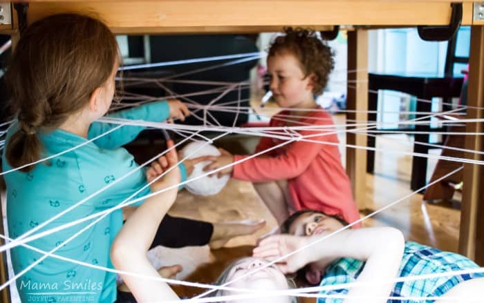 Keep the kids actively learning as they build this spider web obstacle course!