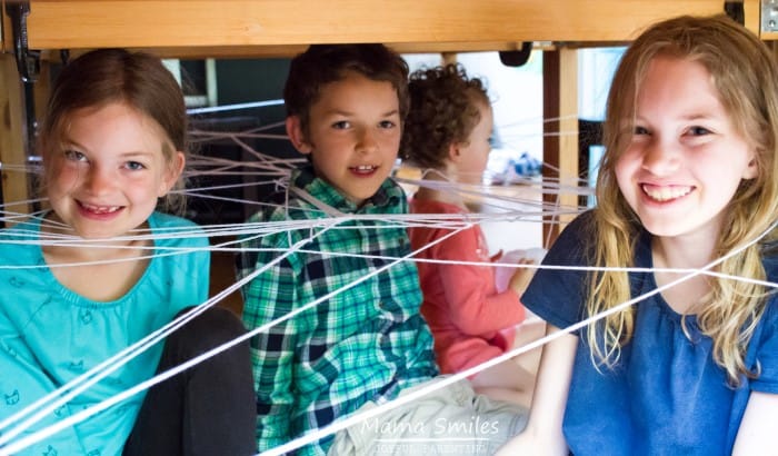 Looking for a fun spider-themed activity for kids? Try this spider web obstacle course!
