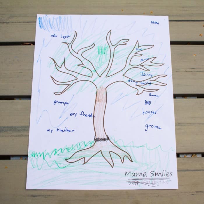 Make a personalized gratitude tree with this free printable