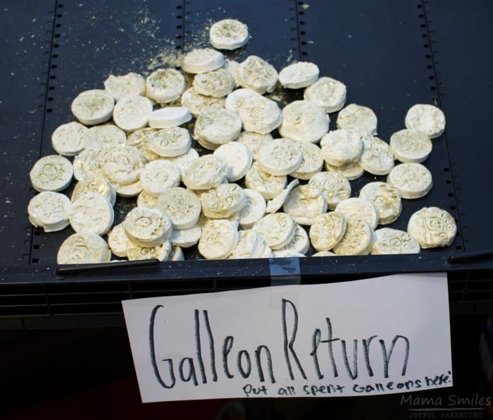 DIY galleons and other Harry Potter party activities.