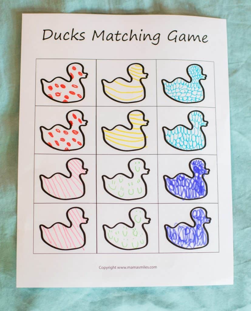 DIY printable matching game, plus pond themed learning activities for kids