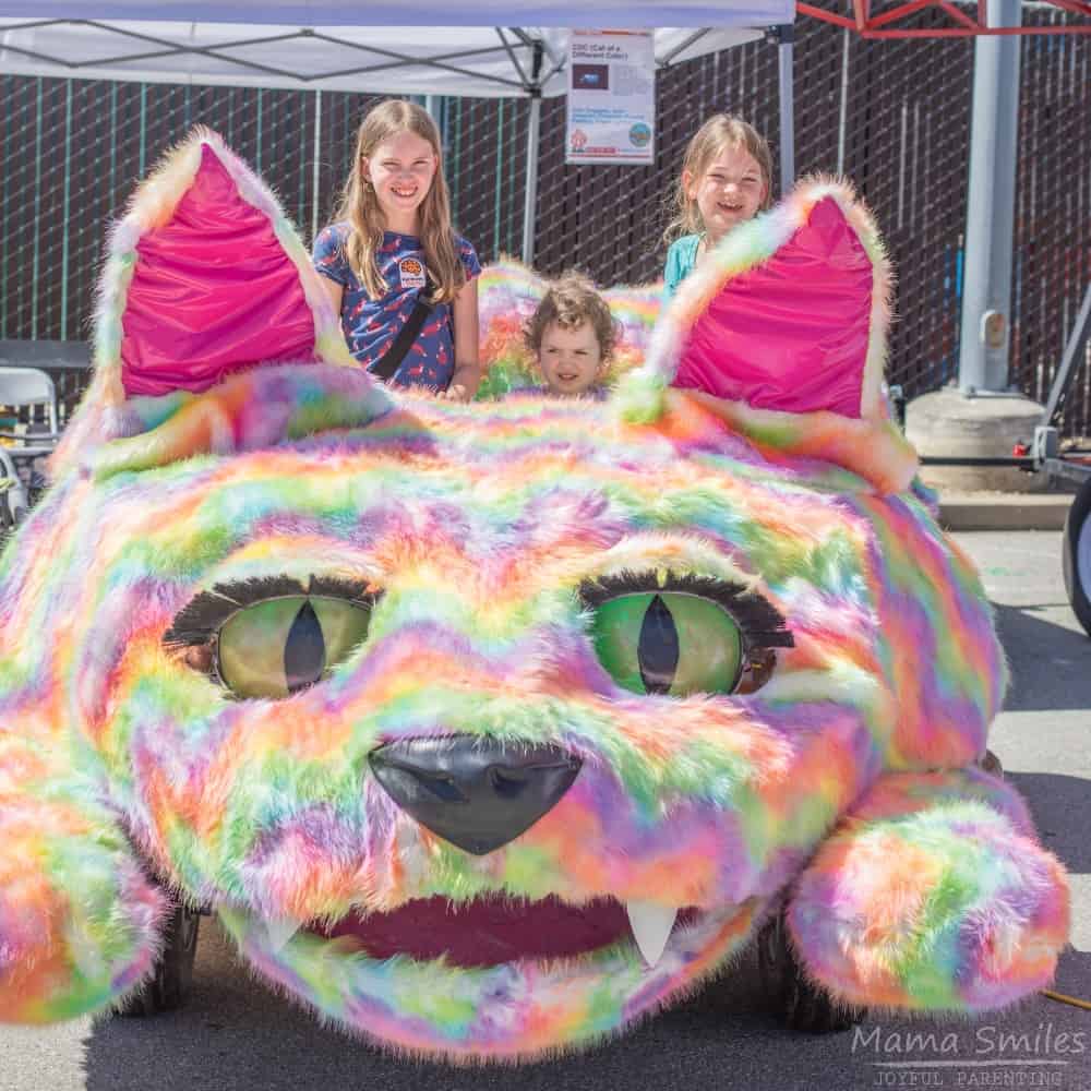 Cat of a Different color and other features kids will love at the 2017 Bay Area Maker Faire. Also tips for visiting Maker Faire.