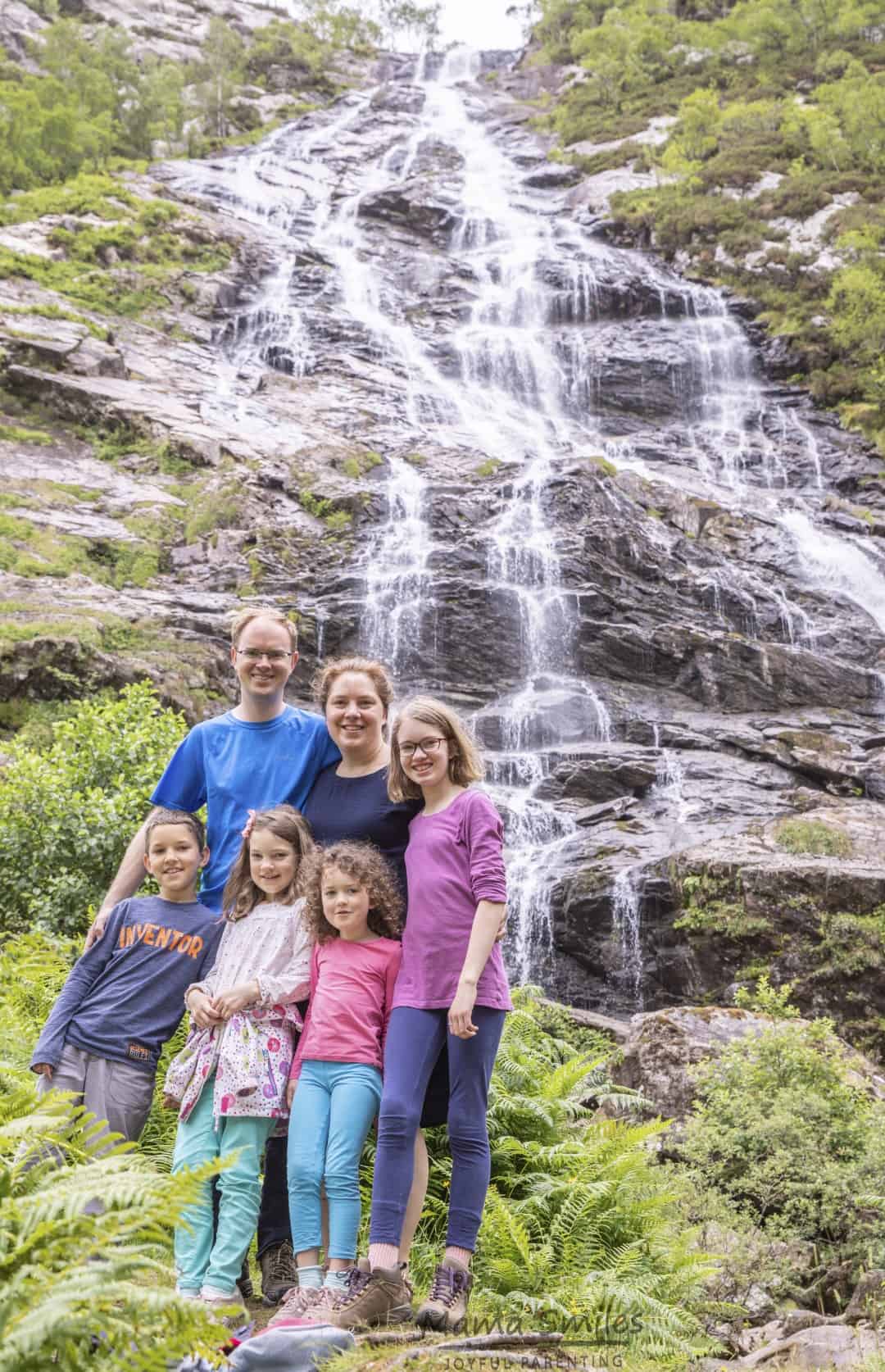 Steall Falls and other sites to visit in Scotland with kids