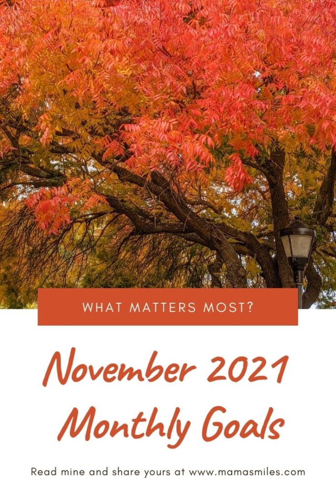 November 2021 Monthly Goals