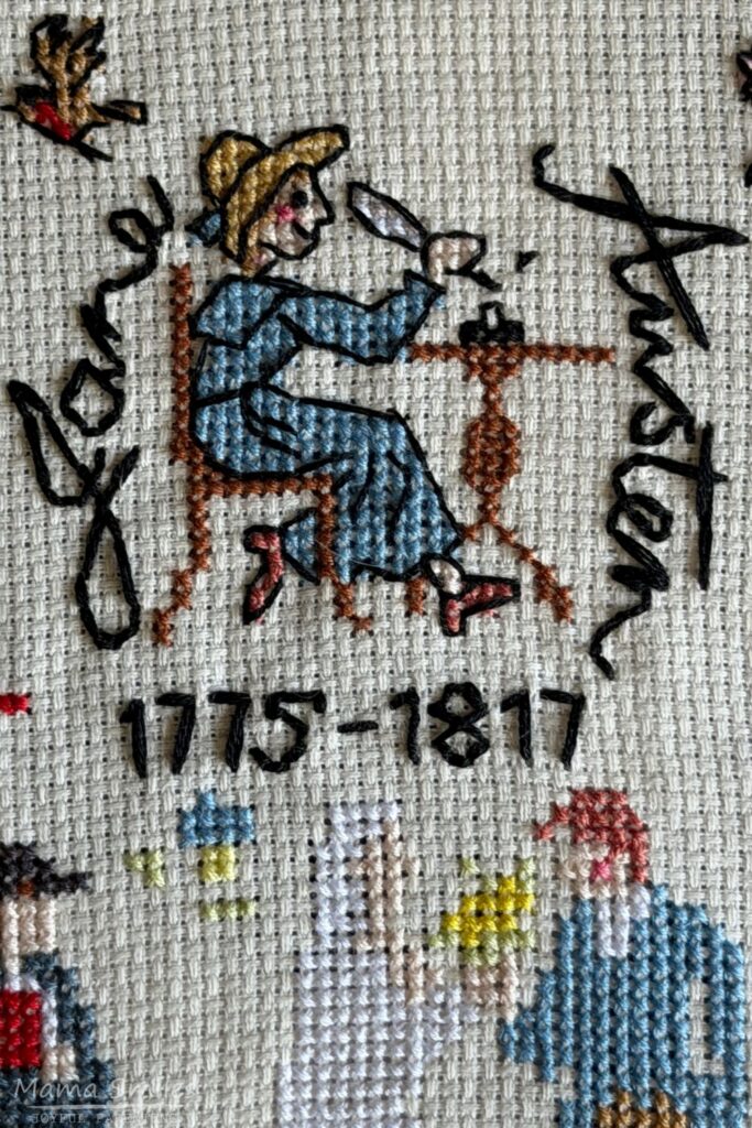 Jane Austen cross stitch project by Bothy Threads