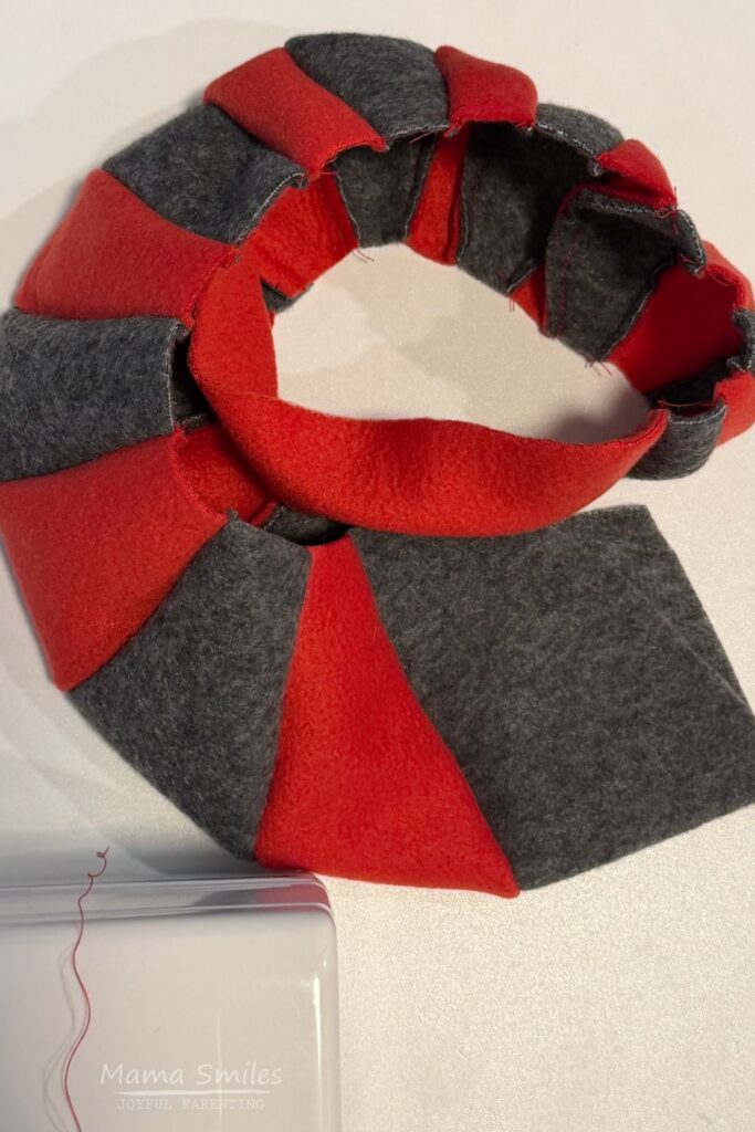 sewing an ammonite for my nephew