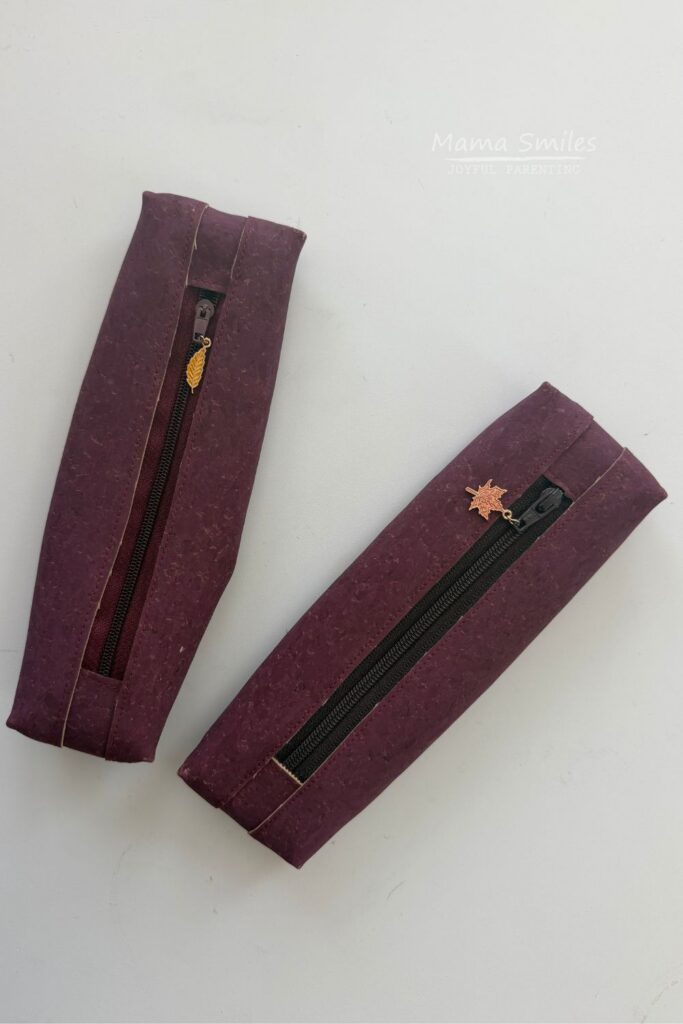 Sallie tomato cork pencil cases - easy to sew