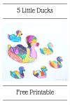Five Little Ducks Printable Coloring Page Fun