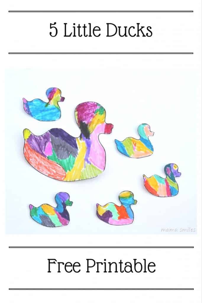 Free Five Little Ducks printable activity, plus more nursery rhyme inspired activities for kids