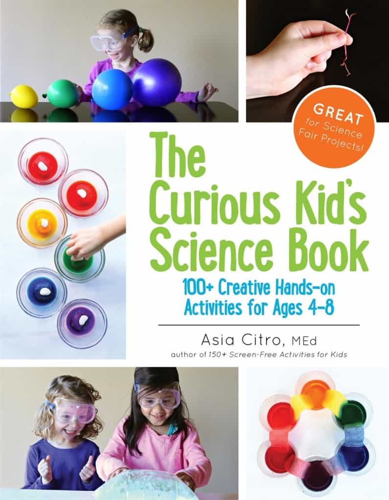The Curious Kid's Science book is a fantastic way to keep kids curious about science! This is an excellent resource for homeschooling and elementary school science fair ideas.