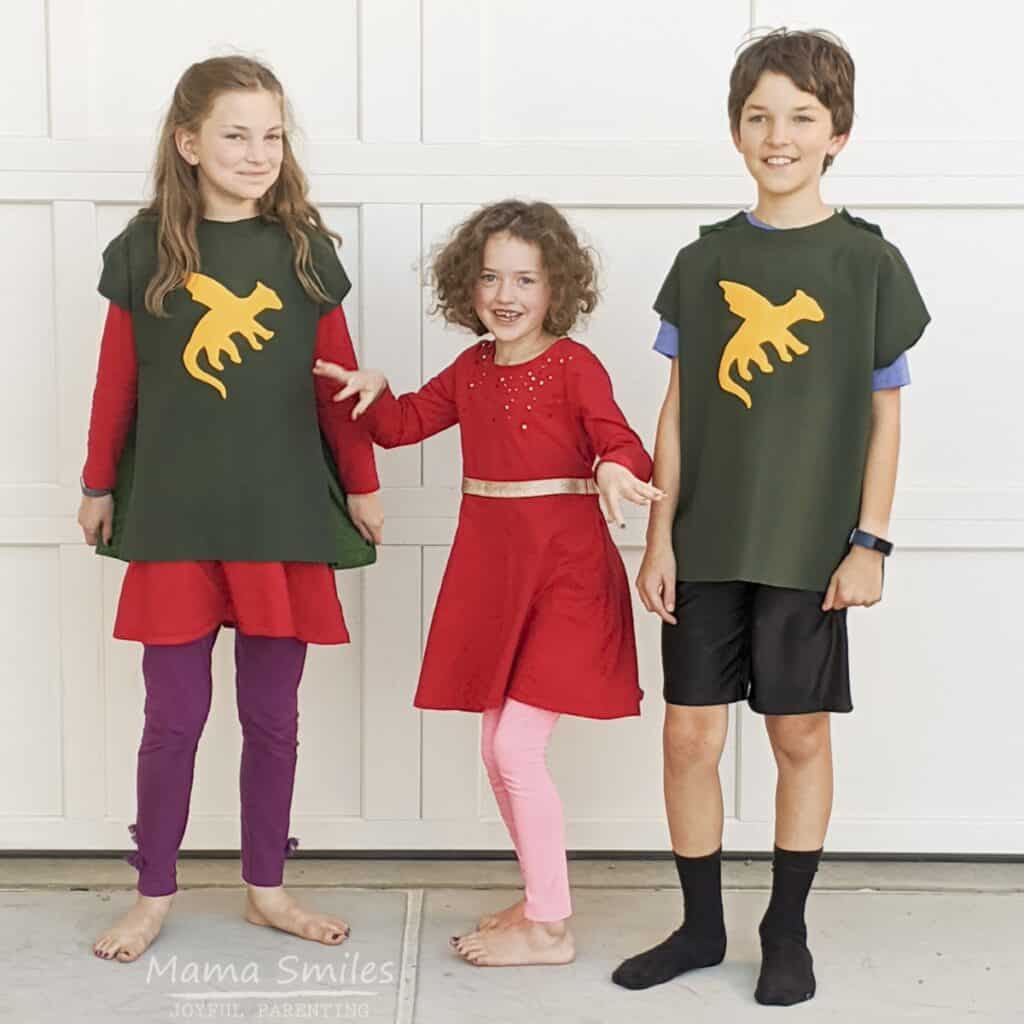 Simple DIY knight costume tutorial for kids' Halloween or dress up costumes.