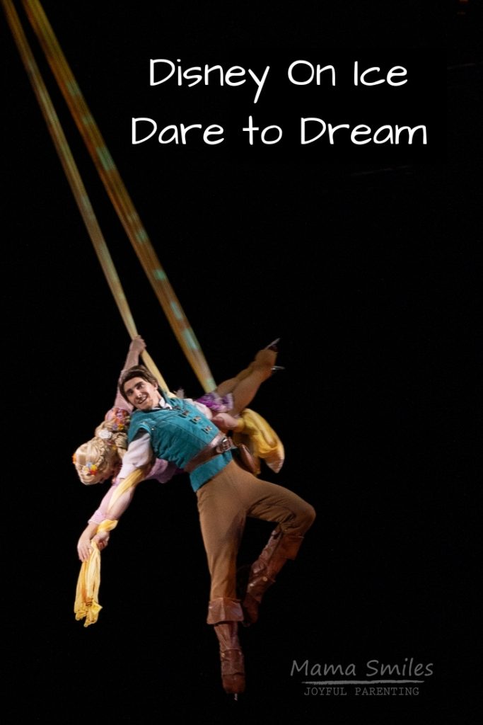 Rapunzel aerial moment in this year's Disney On Ice Dare to Dream performance.