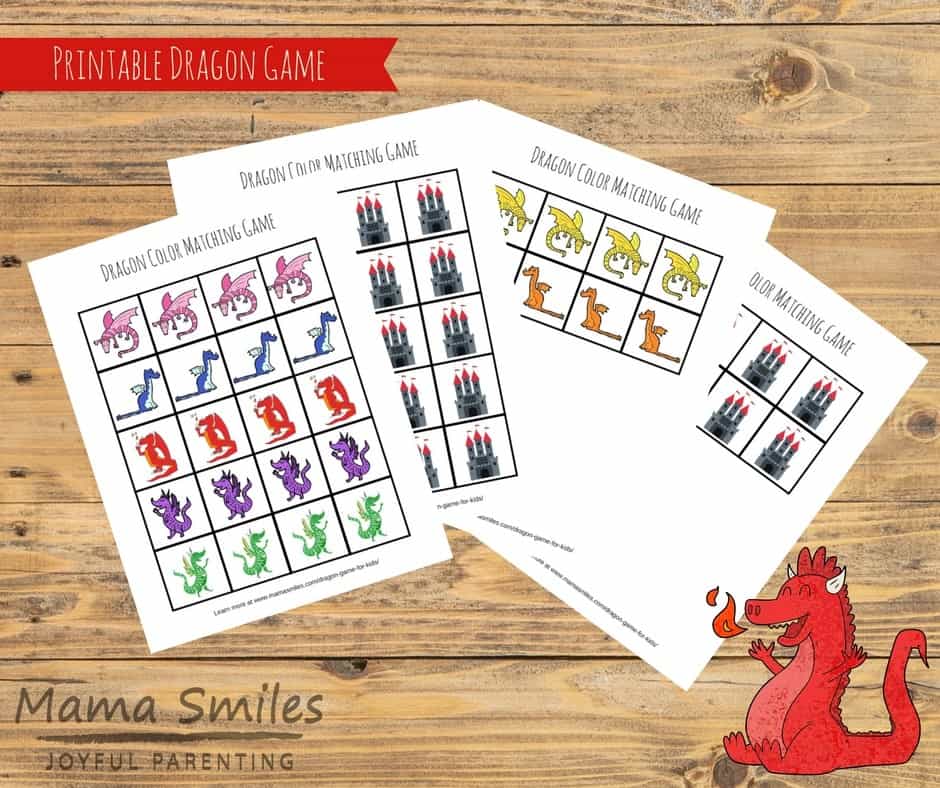 Fun and free dragon game for kids to print.