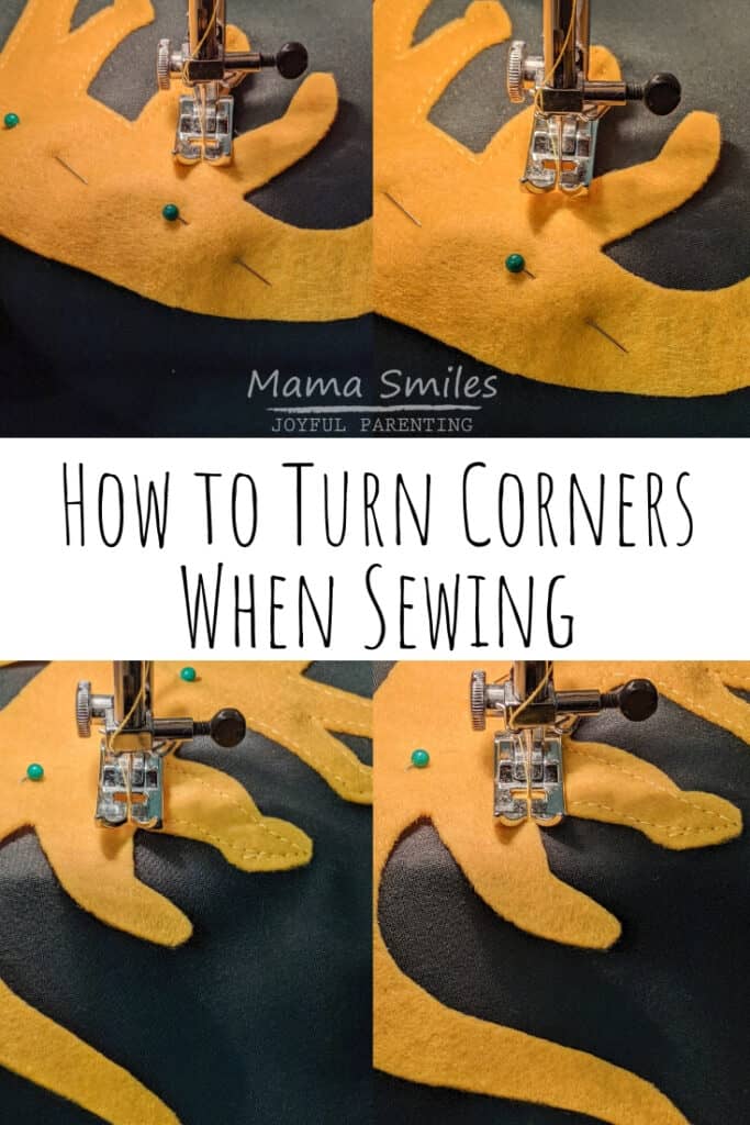 How to turn corners when sewing.