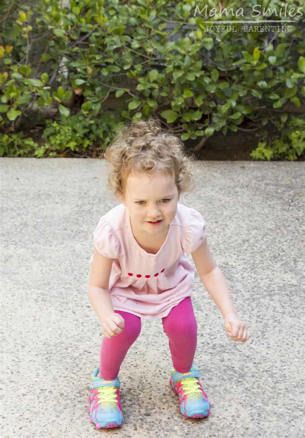 The Day My Preschooler's Dreams Came True - leaping for joy in her new light-up Stride Rite Leepz shoes from Zappos