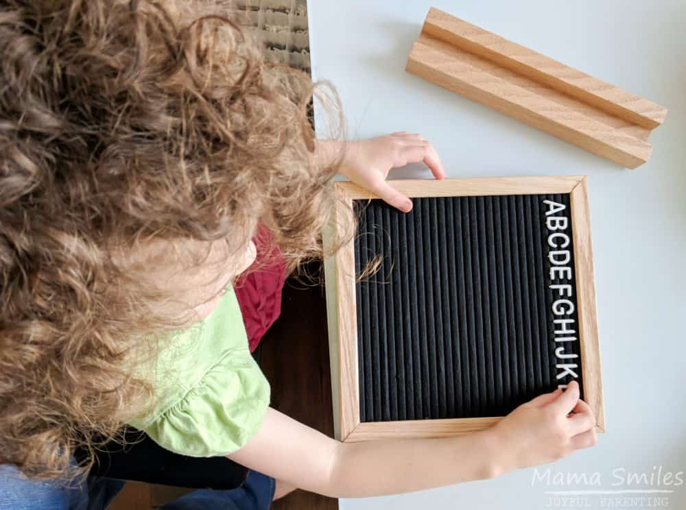 Learn the alphabet using a letter board