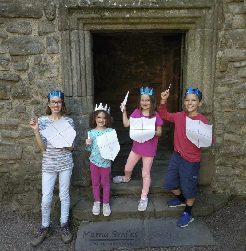 Visiting Craigmillar Castle with kids.