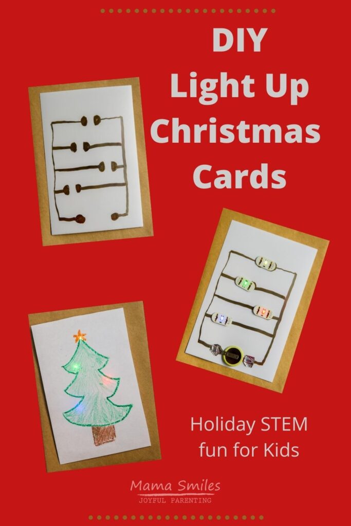 Light Up Christmas Card STEM activity for kids