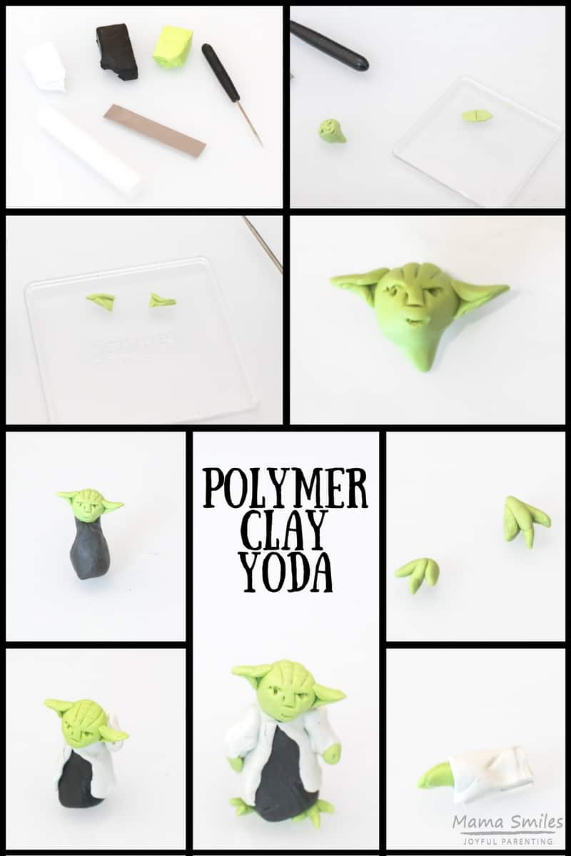 Polymer clay yoda tutorial. Make this cute DIY polymer clay yoda with the kids to celebrate May the Fourth Be With You Day!