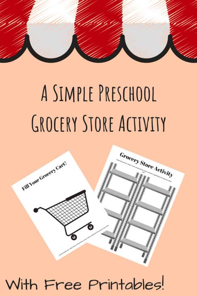 Looking for grocery store activities for preschool? This creative application of grocery store ads is perfect for a grocery store theme for preschool. Includes free printables for the activity. #ece #preschool #teachpreschool #kidsactivities #printables #handsonlearning