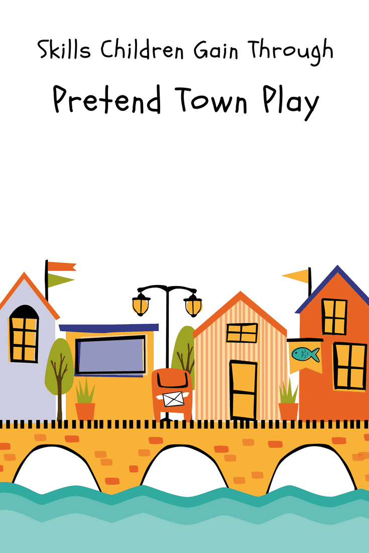 Pretend towns are popular in children's museums, and it's no wonder when you consider all the skills kids gain by role playing town and city life. #playmatters #pretendplay