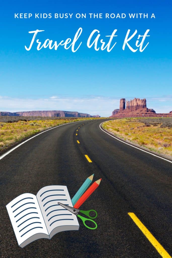 Create a travel art picture kit to keep kids busy on road trips.