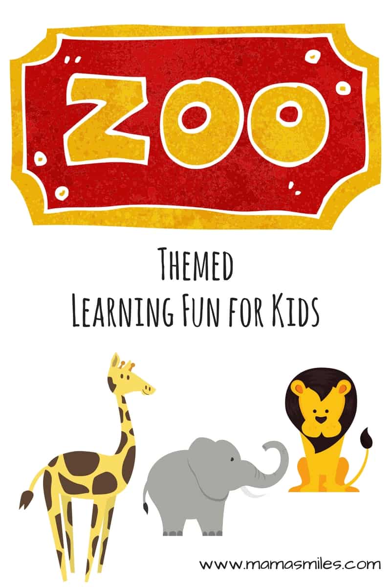 Zoo themed learning activities for kids