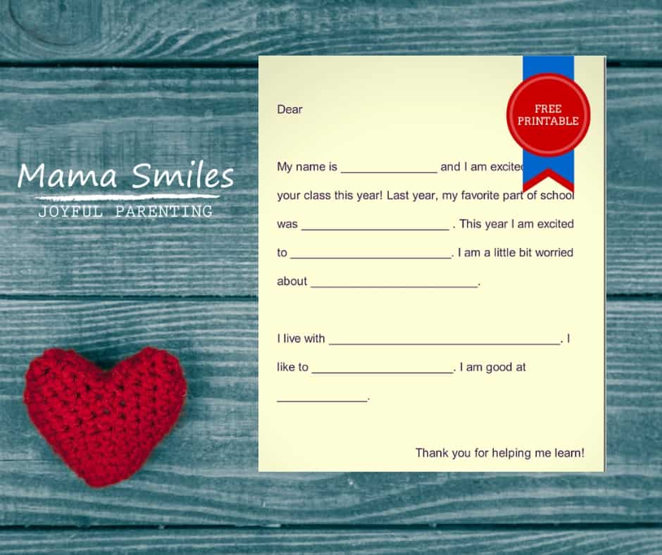 Template for kids to write a letter to their new teachers as a back to school activity. 