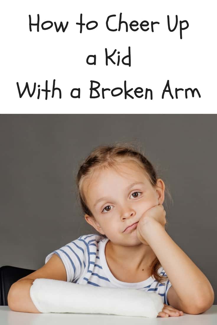A broken arm means kids have to sit out so many fun activities! These one handed activities for a child with a broken arm help kids cope. - how to cheer up a kid with a broken arm.