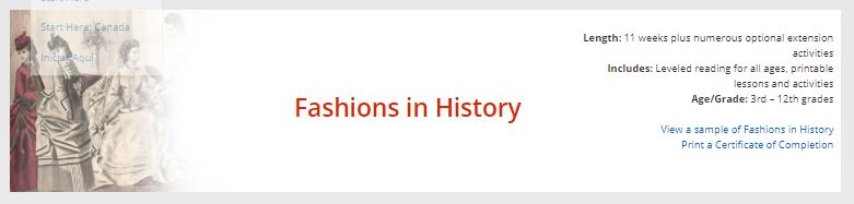SchoolhouseTeachers.com Fashions in History course