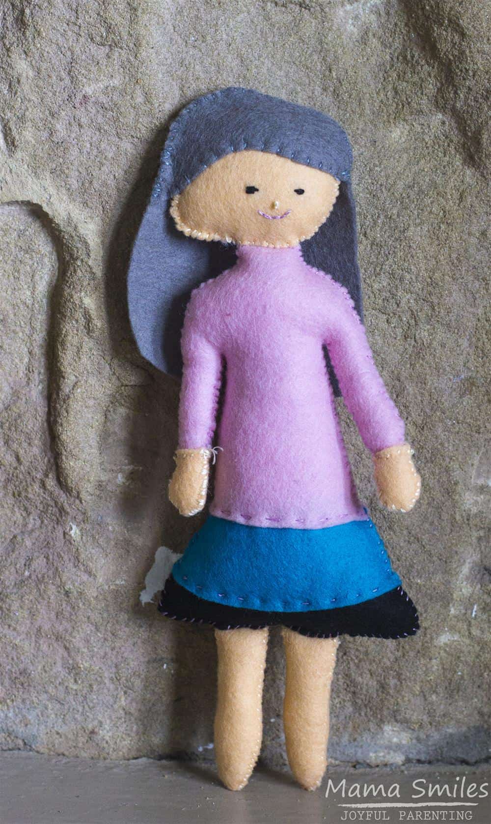 Pure whimsy! Sew this adorable felt doll based off of a child's drawing by following the tutorial and using the free pattern in this post.