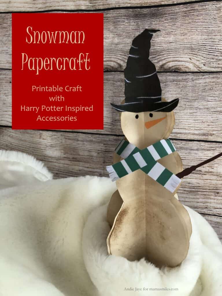 This #HarryPotter inspired wizard #snowman #papercraft is the perfect rainy day craft for cold and stormy winter weather! #freeprintable #kidsactivities