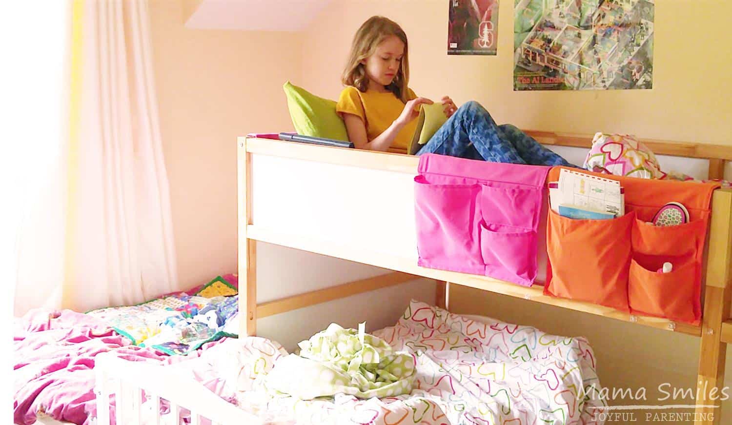 Three girls shared room small space living solution