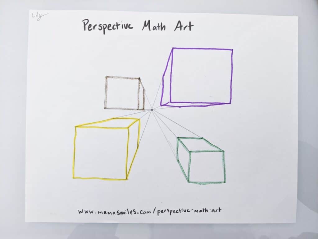 Quick math art activity for kids