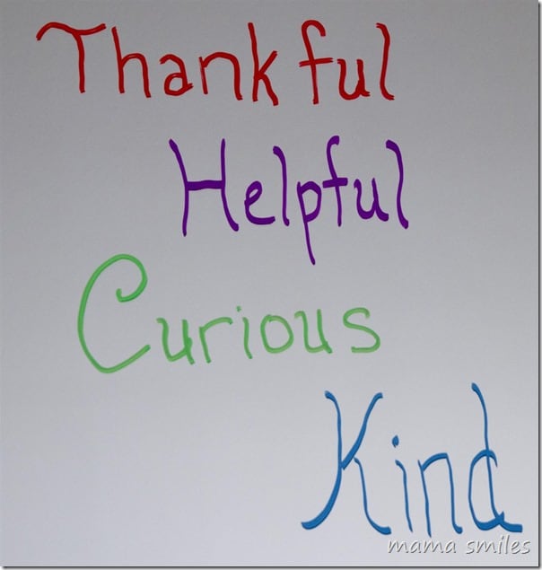 Character traits we are working on in 2015